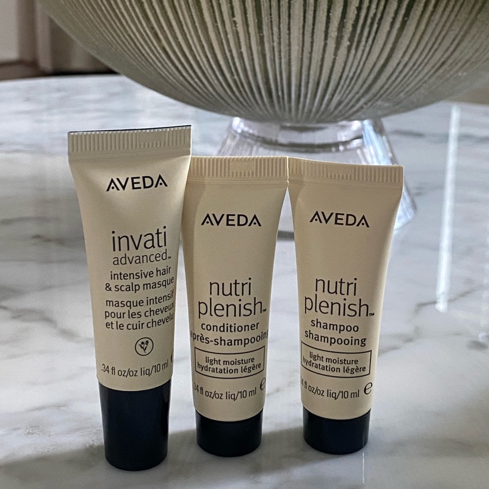 NEW Aveda shampoo, conditioner and hair & scalp mask